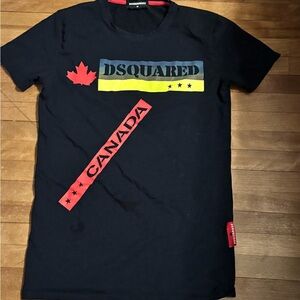DSQUARED2 Black T-Shirt with Red and Yellow Accents